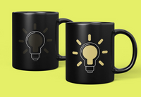 Taza mágica mostrando el cambio de color por efecto del calor
